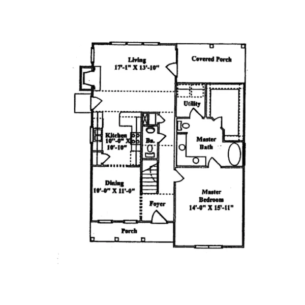 Traditional House Plan First Floor - Orangeburg Saltbox Home 024D-0148 - Shop House Plans and More