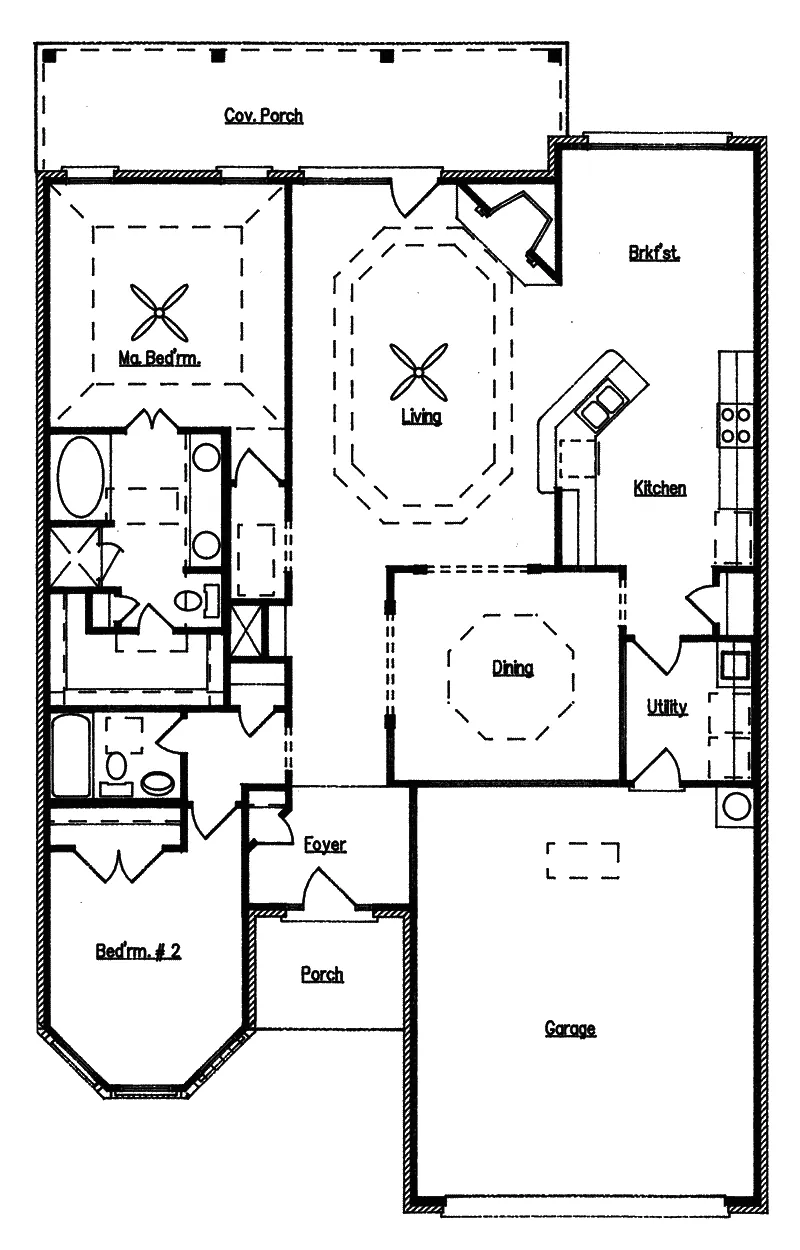 Victorian House Plan First Floor - Pavilion Point Ranch Home 024D-0156 - Shop House Plans and More