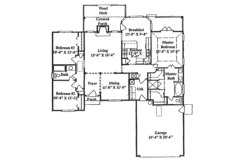 Ranch House Plan First Floor - Port Royal Ranch Home 024D-0163 - Shop House Plans and More