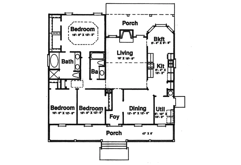 Ranch House Plan First Floor - Clements Ferry Ranch Home 024D-0165 - Search House Plans and More