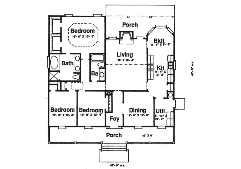 First Floor - Grassham Valley Southern Home 024D-0167 - Search House Plans and More