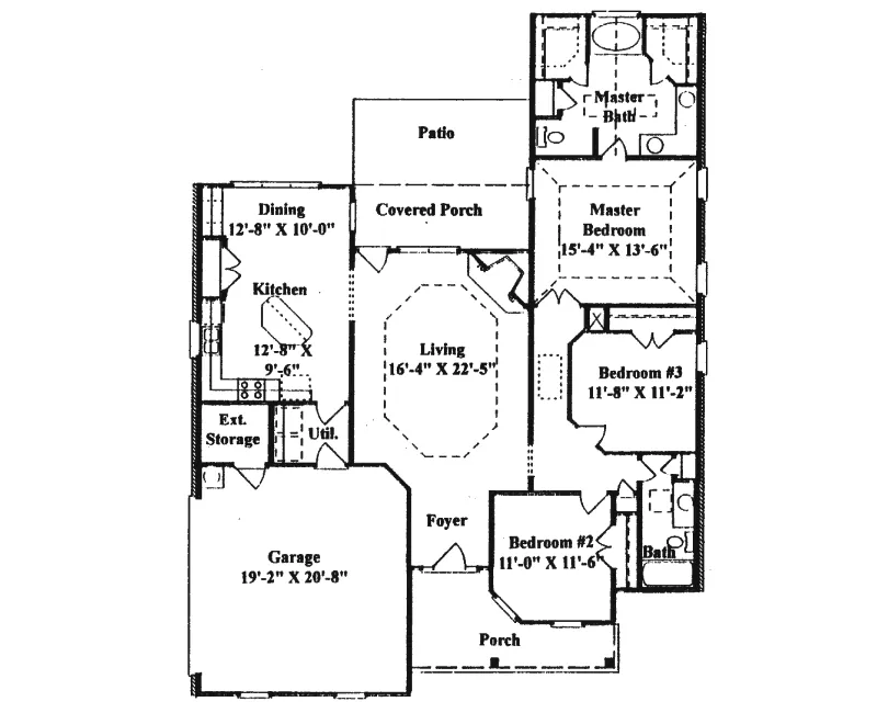 Traditional House Plan First Floor - Worland Traditional Ranch Home 024D-0168 - Shop House Plans and More