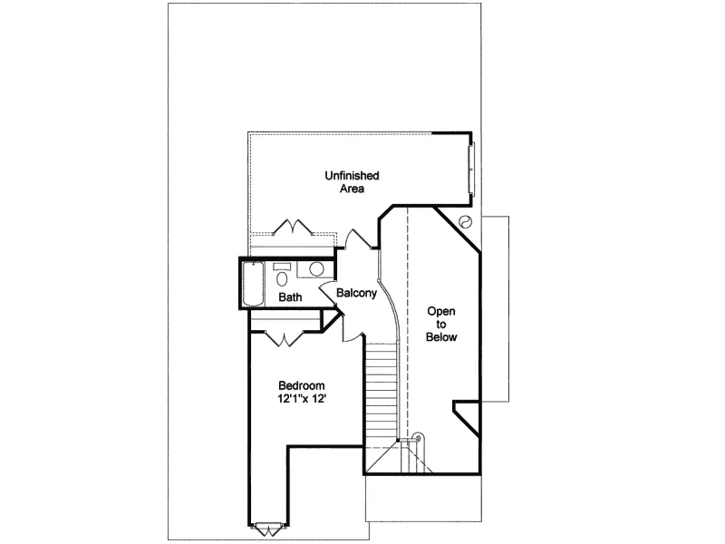 Bungalow House Plan Second Floor - Lawson Park Narrow Lot Home 024D-0175 - Shop House Plans and More