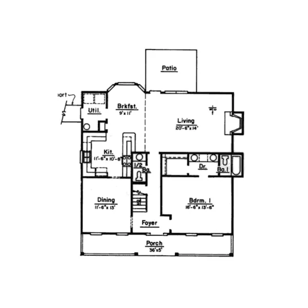 Country House Plan First Floor - Duncan Park Country Home 024D-0177 - Search House Plans and More