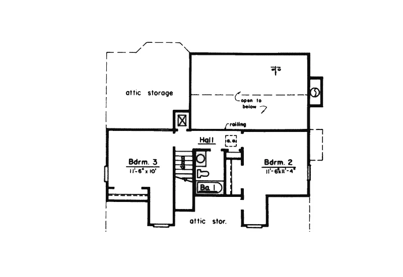 Acadian House Plan Second Floor - Duncan Park Country Home 024D-0177 - Search House Plans and More