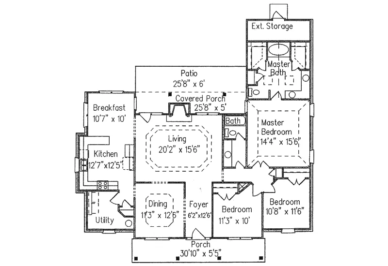 Ranch House Plan First Floor - Garners Ferry Traditional Home 024D-0189 - Search House Plans and More