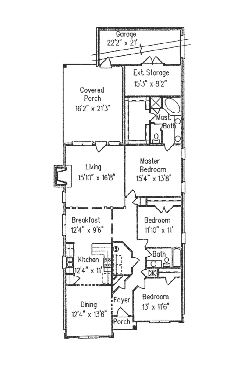 Florida House Plan First Floor - Withers Narrow Lot Home 024D-0199 - Shop House Plans and More