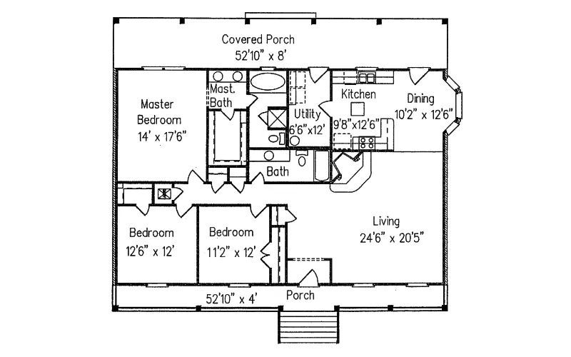 Lowcountry House Plan First Floor - Stevenspoint Country Home 024D-0201 - Shop House Plans and More