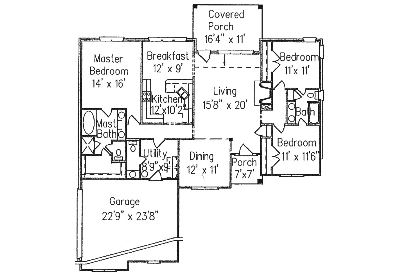 Sunbelt House Plan First Floor - Walden Lake European Home 024D-0202 - Shop House Plans and More