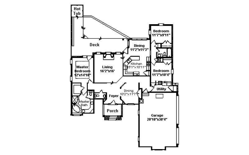 Sunbelt House Plan First Floor - Walhalla Florida Style Home 024D-0207 - Shop House Plans and More