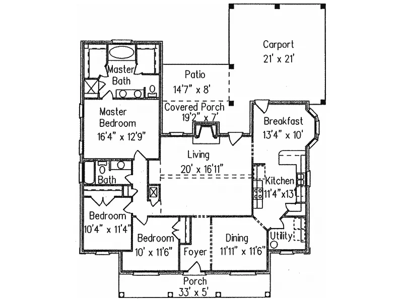 Traditional House Plan First Floor - Saluda Traditional Home 024D-0208 - Shop House Plans and More