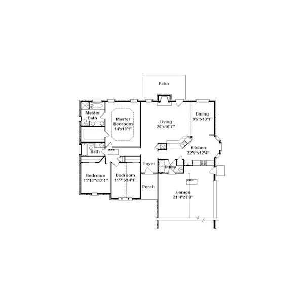 Traditional House Plan First Floor - Aiken Traditional Home 024D-0212 - Search House Plans and More