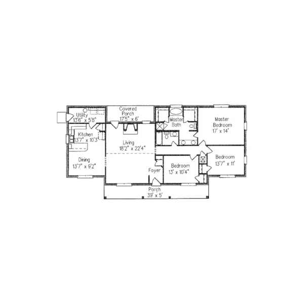 Traditional House Plan First Floor - Mt. Airy Ranch Home 024D-0215 - Shop House Plans and More