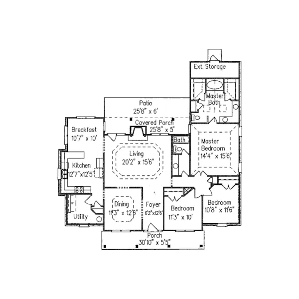 Ranch House Plan First Floor - Lithonia Ranch Home 024D-0223 - Shop House Plans and More