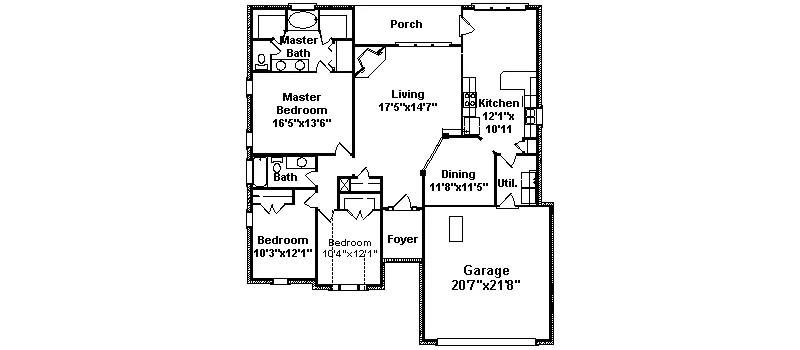 Ranch House Plan First Floor - Lutherville One-Story Home 024D-0227 - Shop House Plans and More