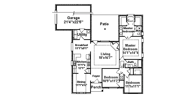Ranch House Plan First Floor - Altman Pond Ranch Home 024D-0230 - Search House Plans and More