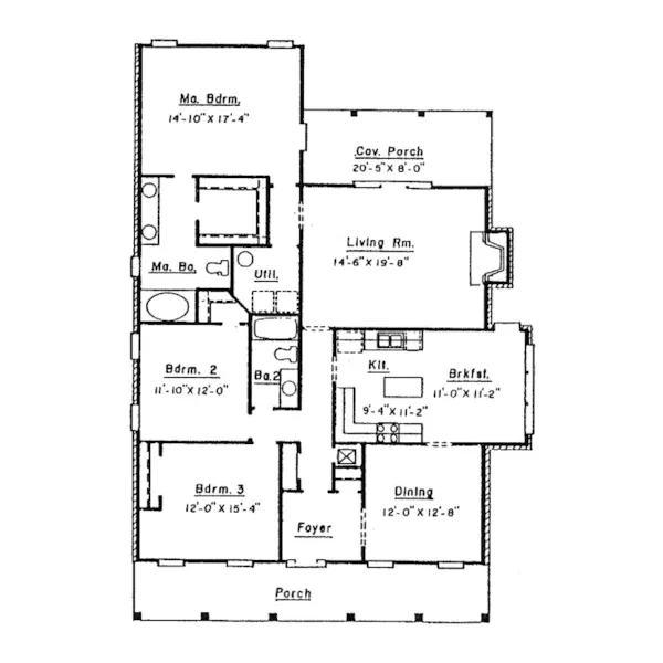 Country House Plan First Floor - Keysville Country Home 024D-0235 - Search House Plans and More