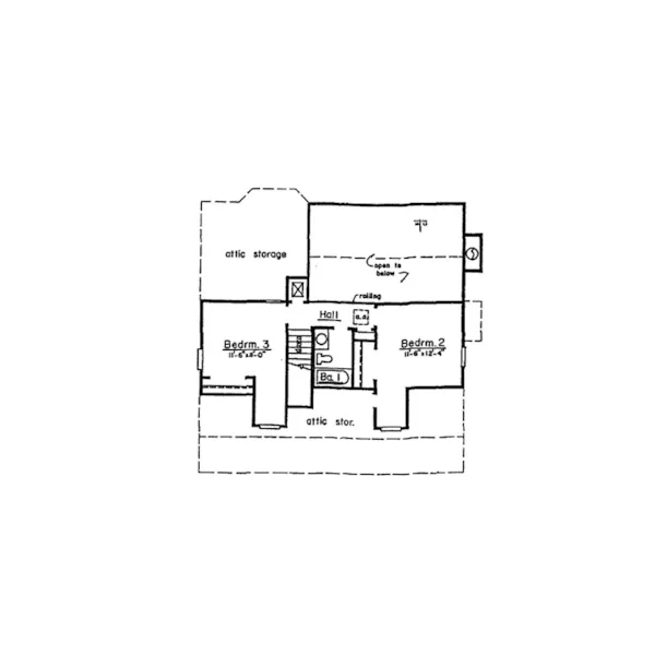 Acadian House Plan Second Floor - Carlton Country Home 024D-0237 - Search House Plans and More