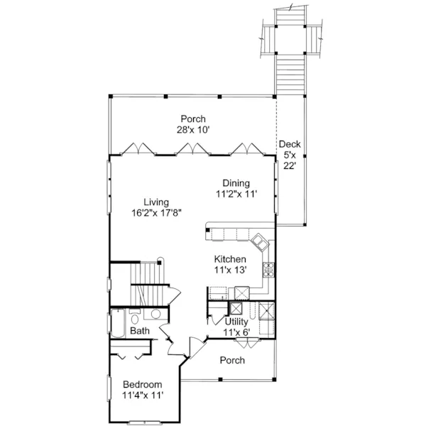 Southern House Plan First Floor - Palmetto Cove Beach Home 024D-0244 - Shop House Plans and More