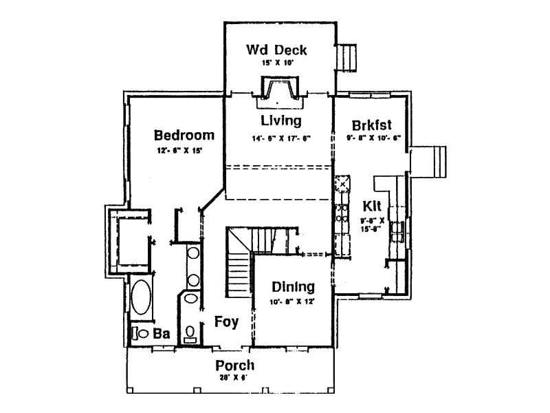 Traditional House Plan First Floor - Benning Creek Saltbox Home 024D-0246 - Search House Plans and More