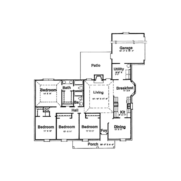 First Floor - Earvin Ranch Home 024D-0252 - Search House Plans and More