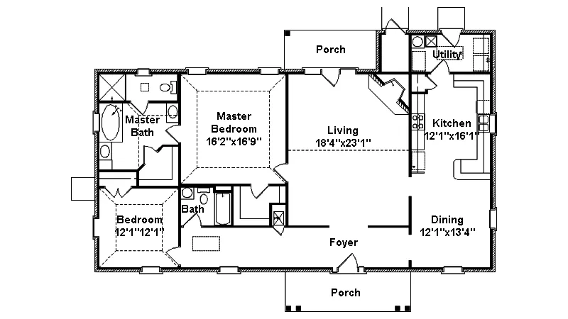 Southern House Plan First Floor - Traders Hill Traditional Home 024D-0259 - Shop House Plans and More