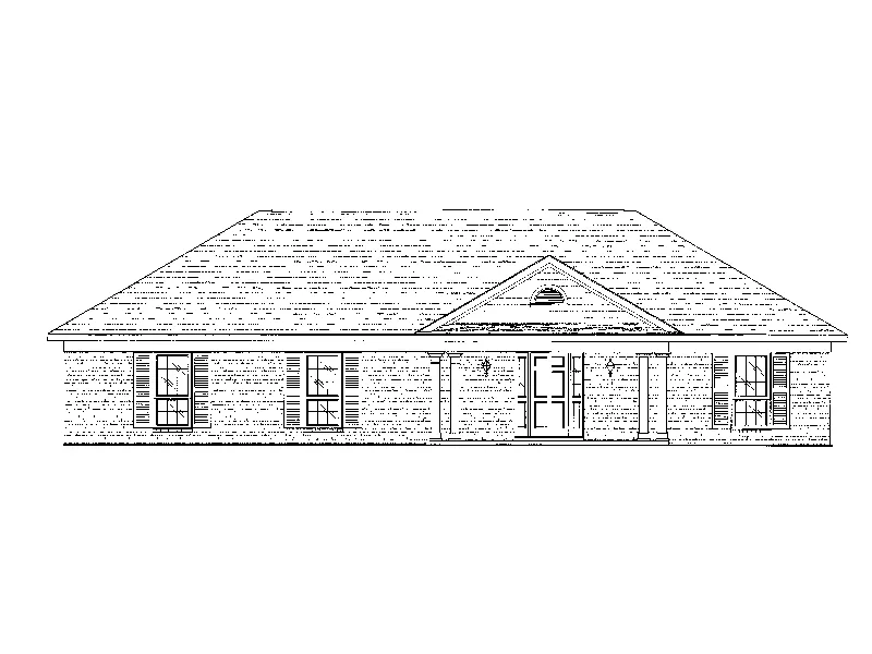 Traditional Brick Ranch With Covered Gabled Front Porch