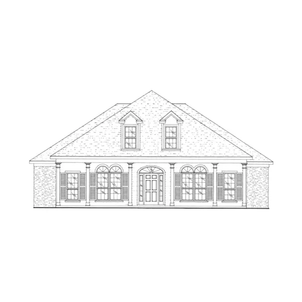 Symmetrical Southern Style Ranch With Double Dormers And Covered Porch