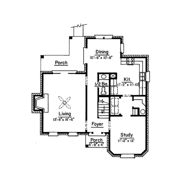 Southern House Plan First Floor - Anna Maria Victorian Home 024D-0302 - Search House Plans and More