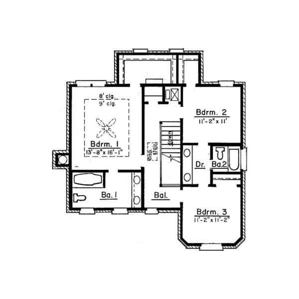 Southern House Plan Second Floor - Anna Maria Victorian Home 024D-0302 - Search House Plans and More