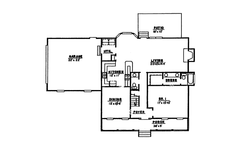 Southern House Plan First Floor - Harvest Meadow Country Home 024D-0304 - Search House Plans and More