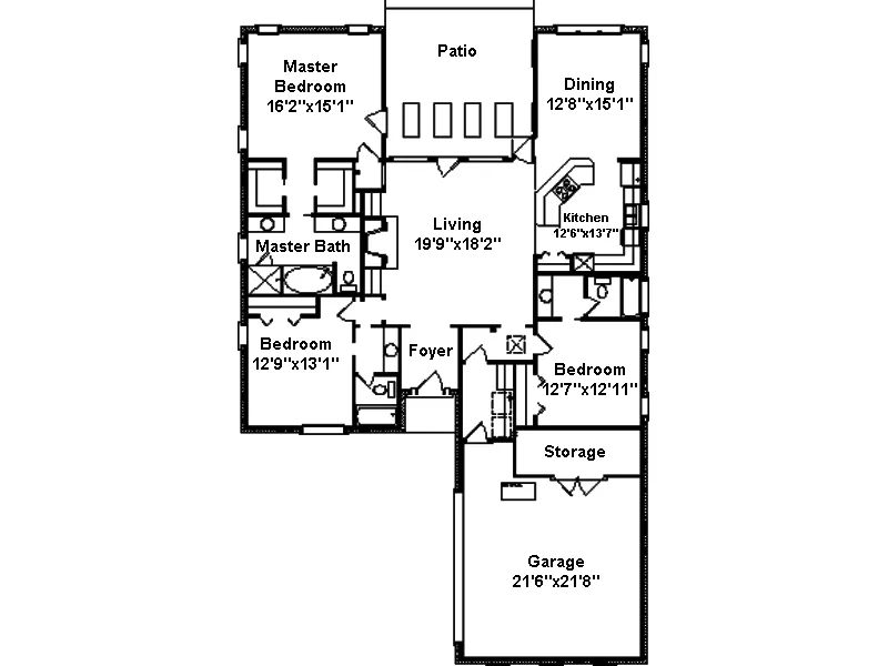 Ranch House Plan First Floor - Driftwood Place Southern Home 024D-0310 - Search House Plans and More