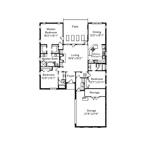 Southern House Plan First Floor - Driftwood Place Southern Home 024D-0310 - Search House Plans and More