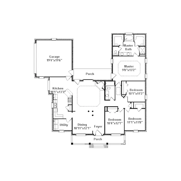 Southern House Plan First Floor - Potomac Traditional Home 024D-0315 - Shop House Plans and More