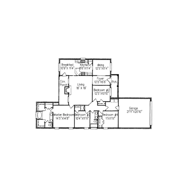 Southern House Plan First Floor - Pineville Traditional Home 024D-0316 - Shop House Plans and More