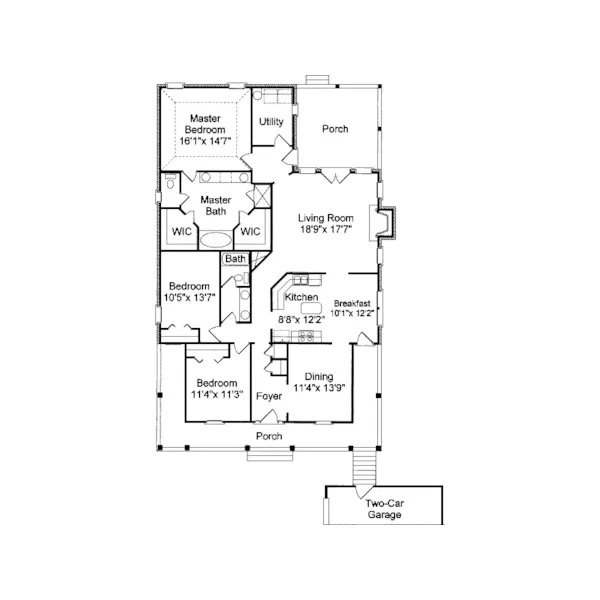 Southern House Plan First Floor - Jacksonian Southern Style Home 024D-0321 - Search House Plans and More