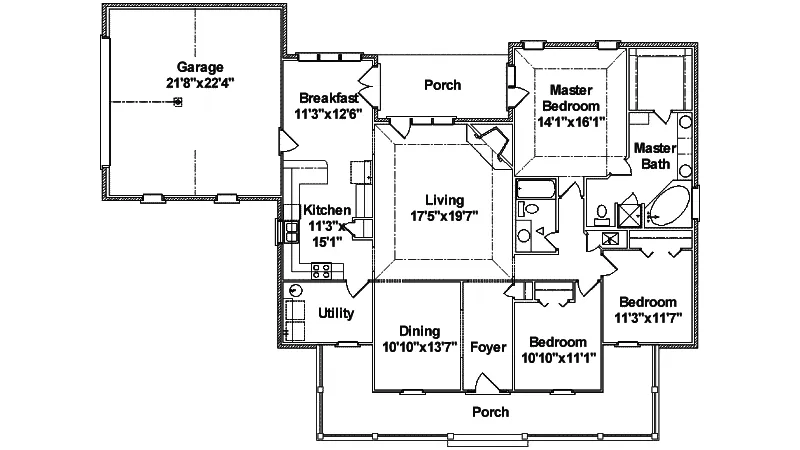 European House Plan First Floor - Edwin Forest European Home 024D-0324 - Search House Plans and More