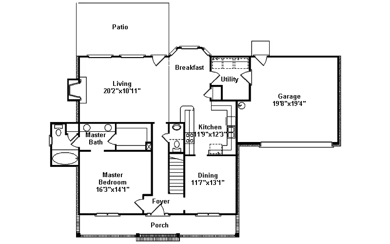 Country House Plan First Floor - Barlow Bend Cape Cod Home 024D-0344 - Search House Plans and More