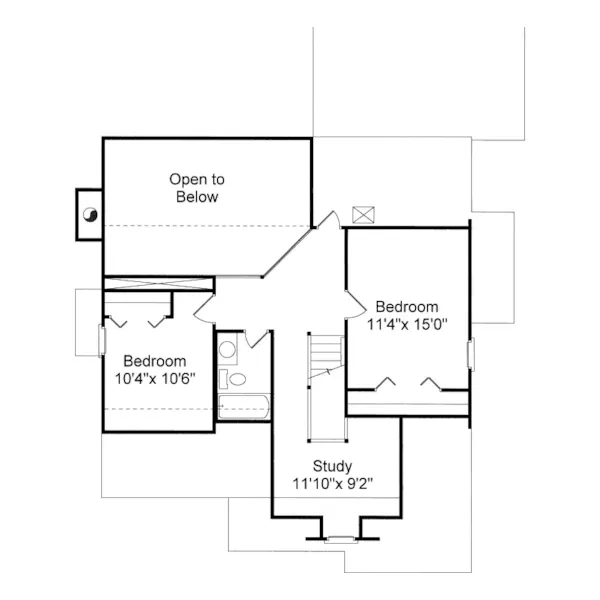 Traditional House Plan Second Floor - Walker Springs Narrow Lot Home 024D-0350 - Shop House Plans and More