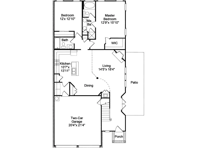 Bungalow House Plan First Floor - Carson Manor Country French 024D-0359 - Search House Plans and More