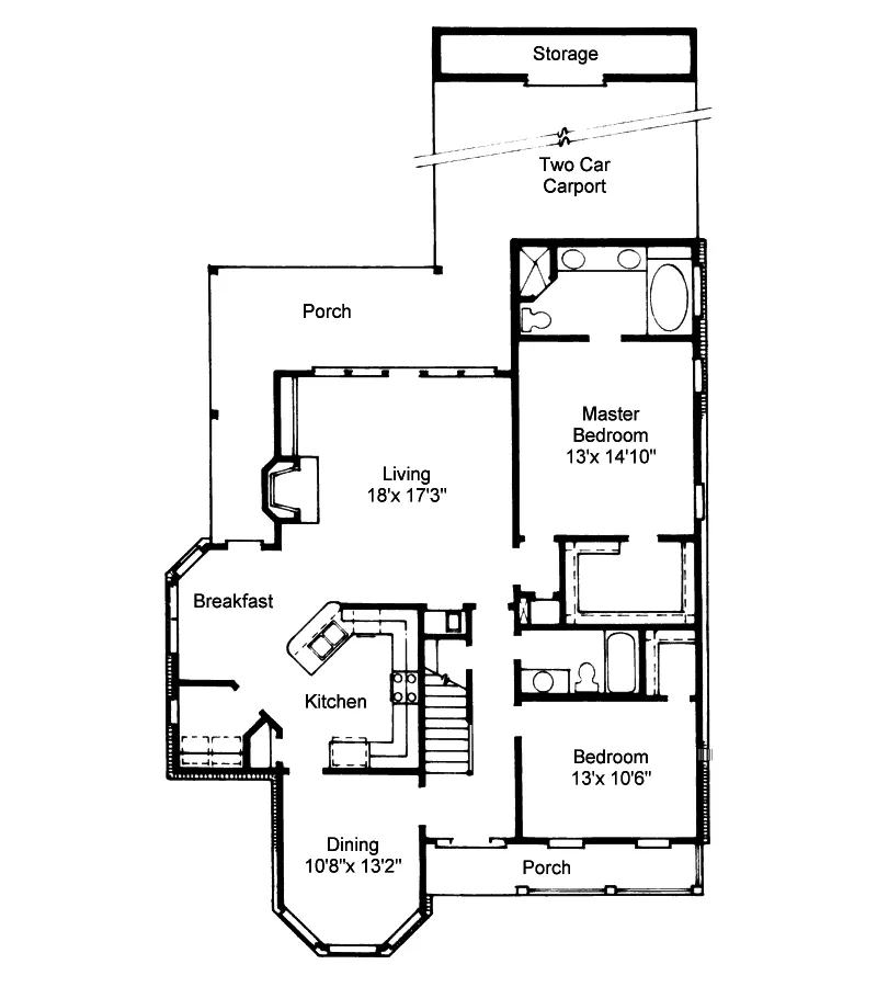 Country House Plan First Floor - Park Run Victorian Home 024D-0368 - Shop House Plans and More