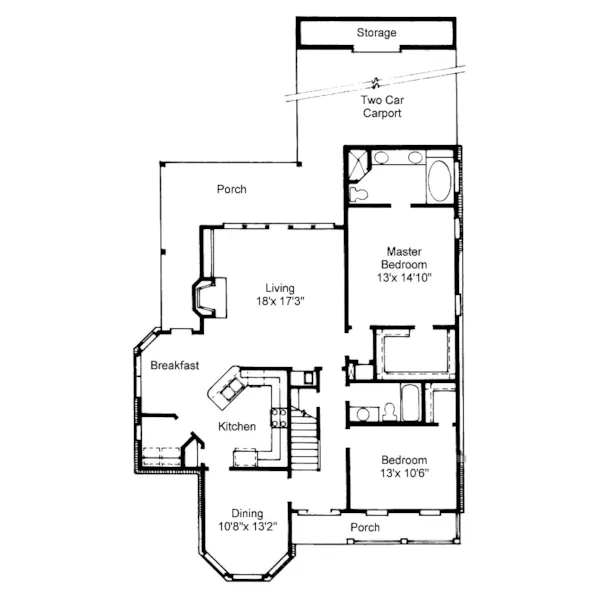 Country House Plan First Floor - Park Run Victorian Home 024D-0368 - Shop House Plans and More