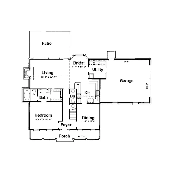 Southern House Plan First Floor - Indian Spring Country Home 024D-0369 - Search House Plans and More