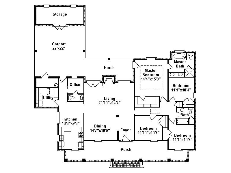 European House Plan First Floor - Flat Rock European Home 024D-0378 - Search House Plans and More