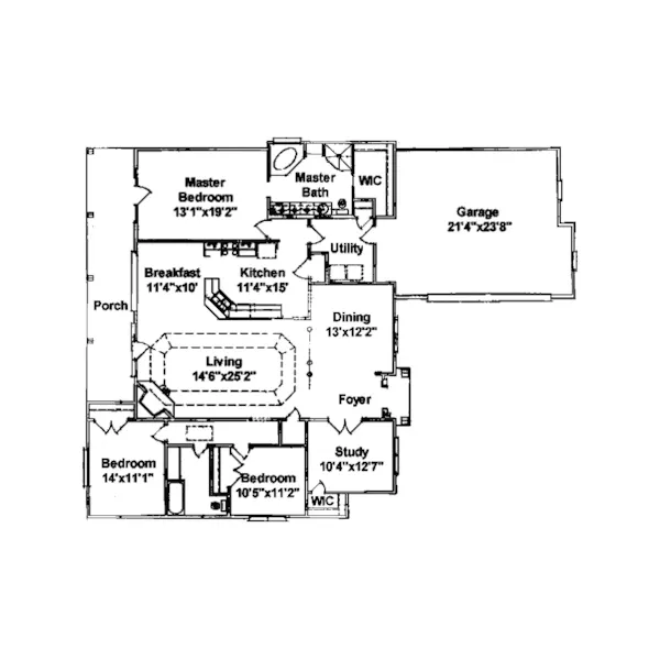 Sunbelt House Plan First Floor - Piedmont Springs Stucco Home 024D-0385 - Shop House Plans and More