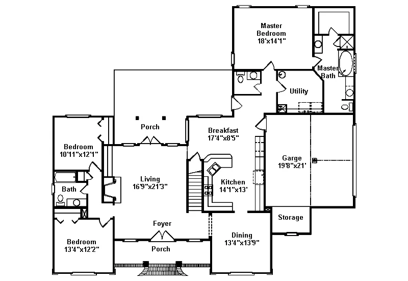 European House Plan First Floor - Harvest Point European Home 024D-0391 - Search House Plans and More