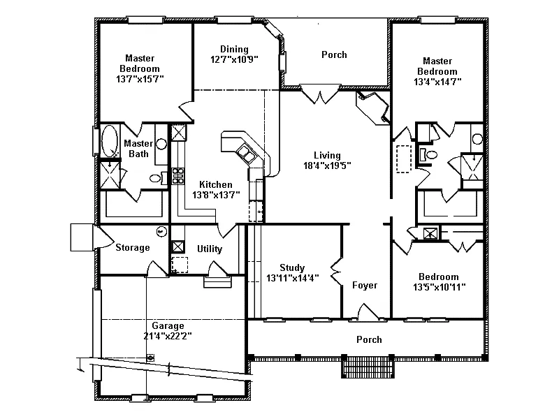 Country House Plan First Floor - Keaner Southern Style Home 024D-0400 - Search House Plans and More