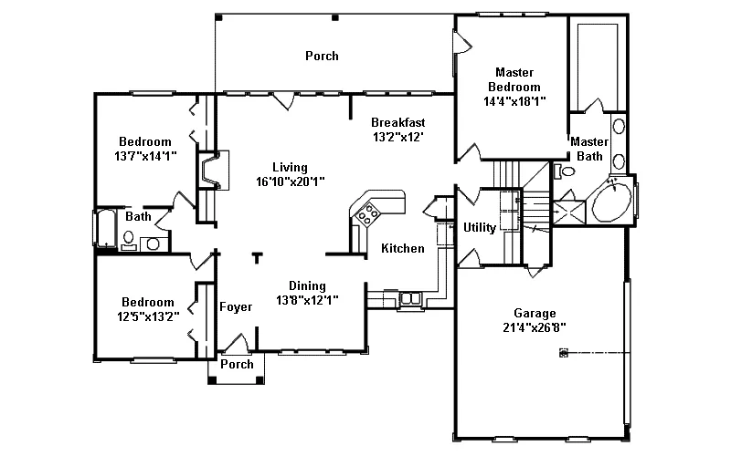 Florida House Plan First Floor - Barfield Traditional Home 024D-0401 - Search House Plans and More