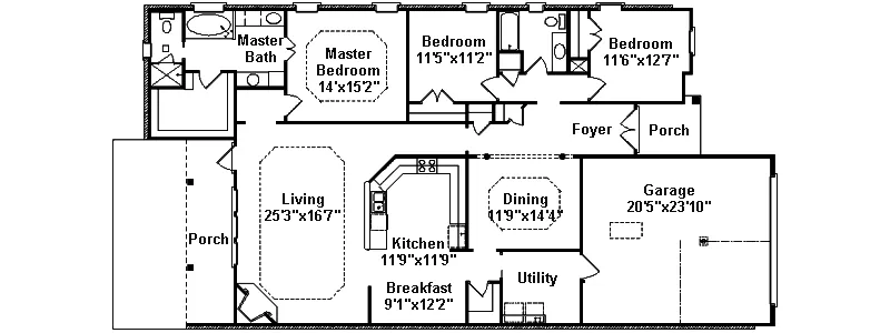 Florida House Plan First Floor - Kellerman Ranch Home 024D-0406 - Search House Plans and More