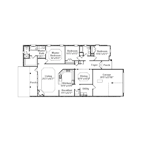 Florida House Plan First Floor - Kellerman Ranch Home 024D-0406 - Search House Plans and More